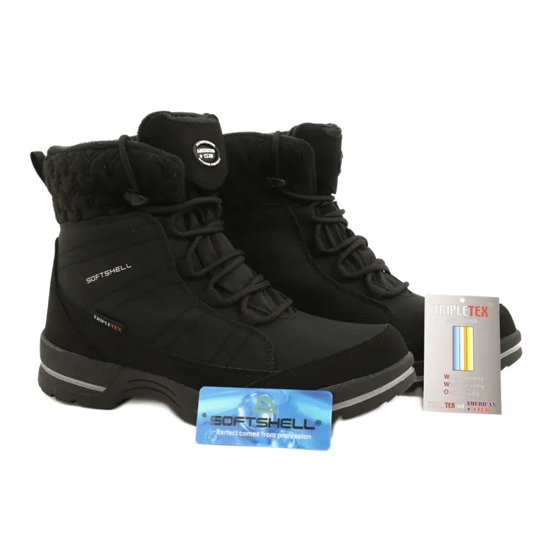 Snow boots softshell with membrane American Club SN02 / 22 black