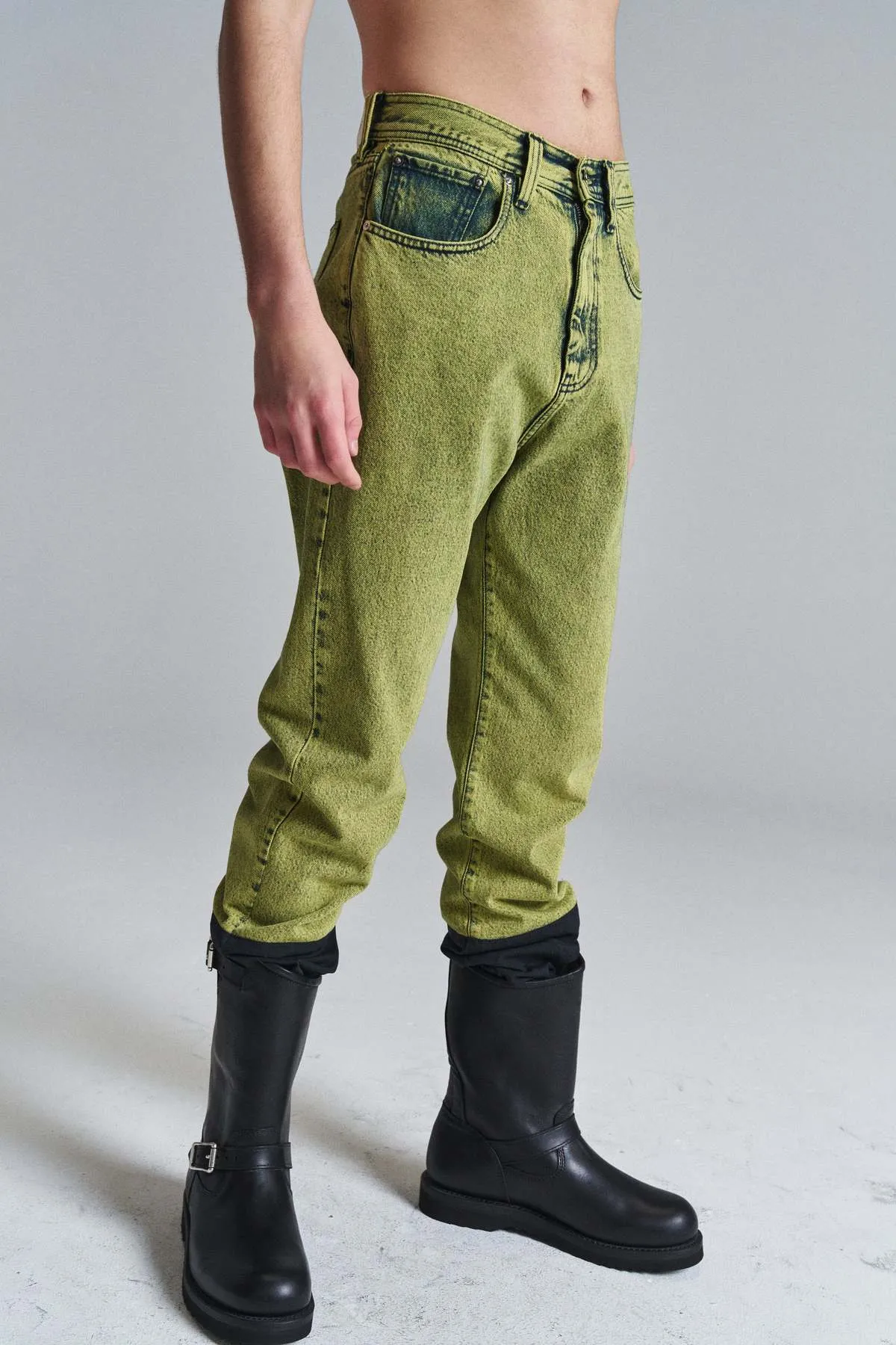 Snow Wash Byra Denim Jeans - Yellow Naples