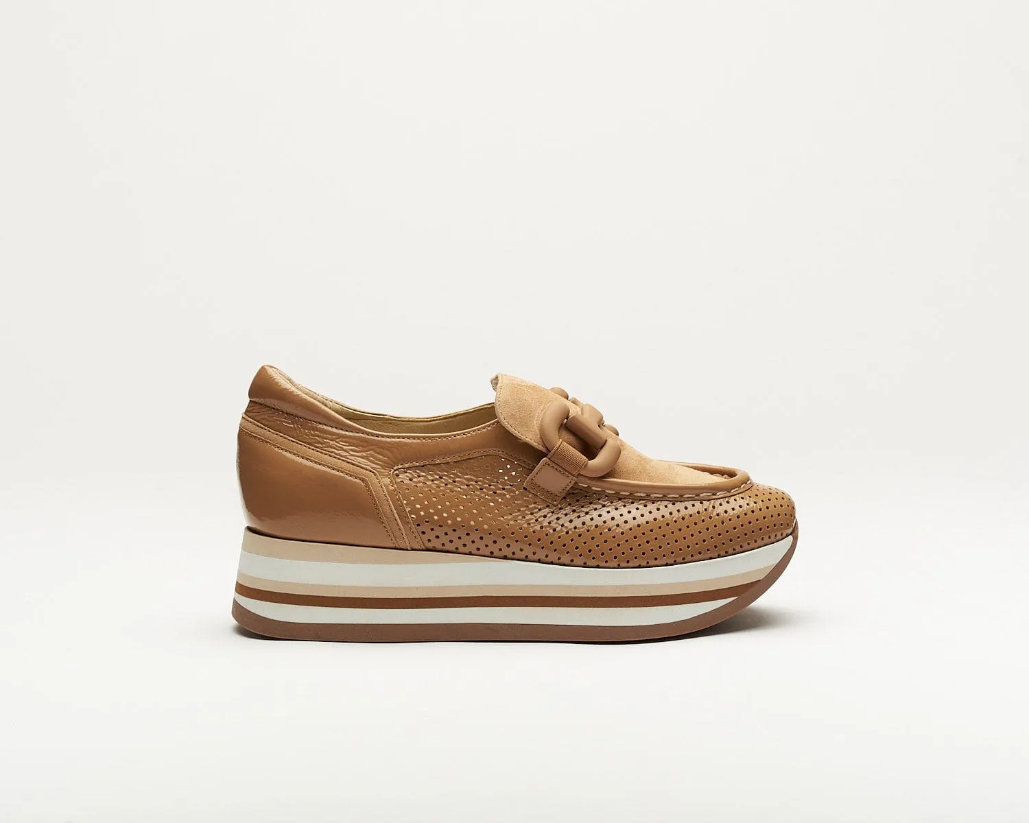 SOFTWAVES Clarice Platform Loafer Noisette