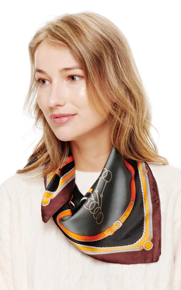 SPSS2061 Horse Multi Printed Silky Bandana Scarf