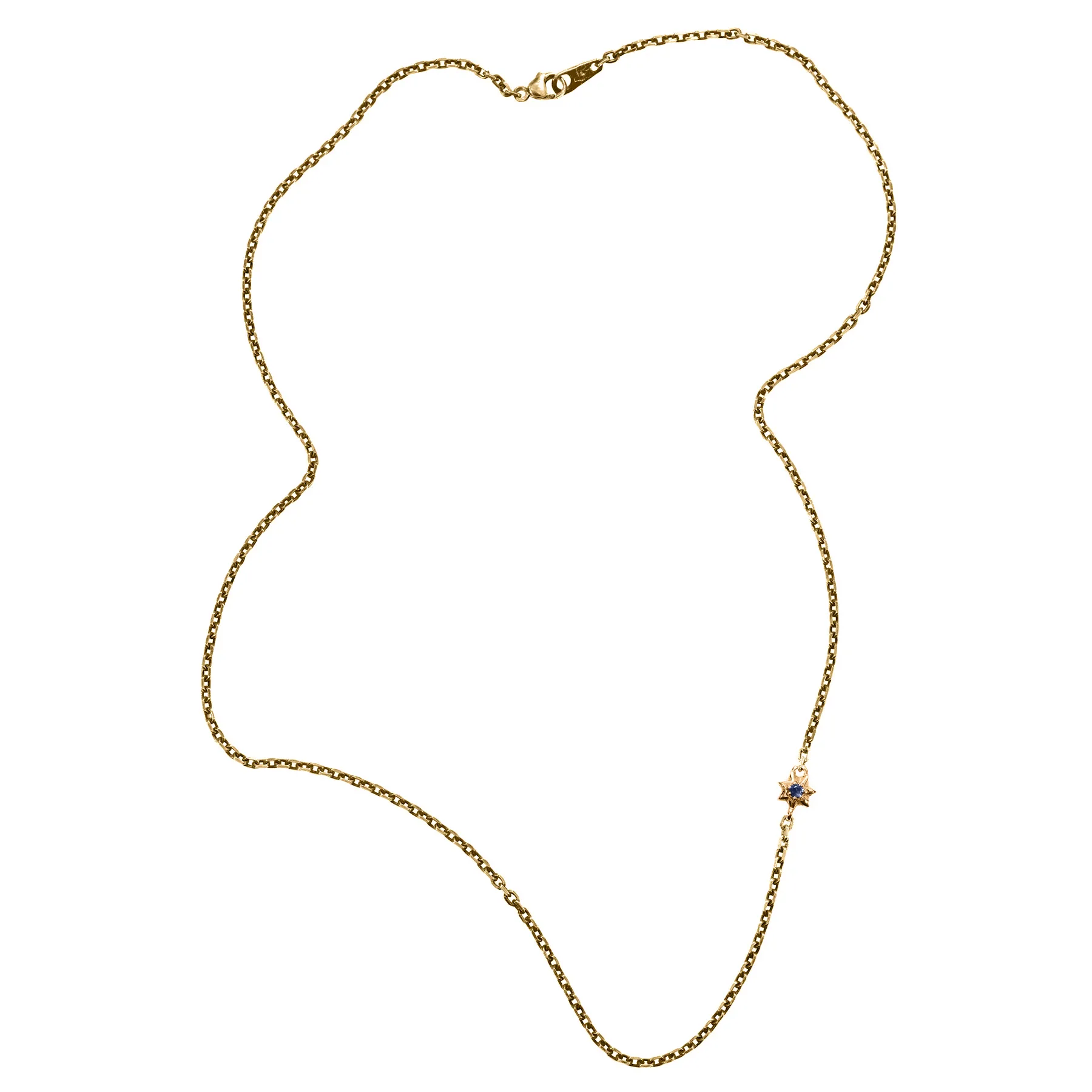 STUDDED STAR CHAIN, YELLOW GOLD 1.5MM