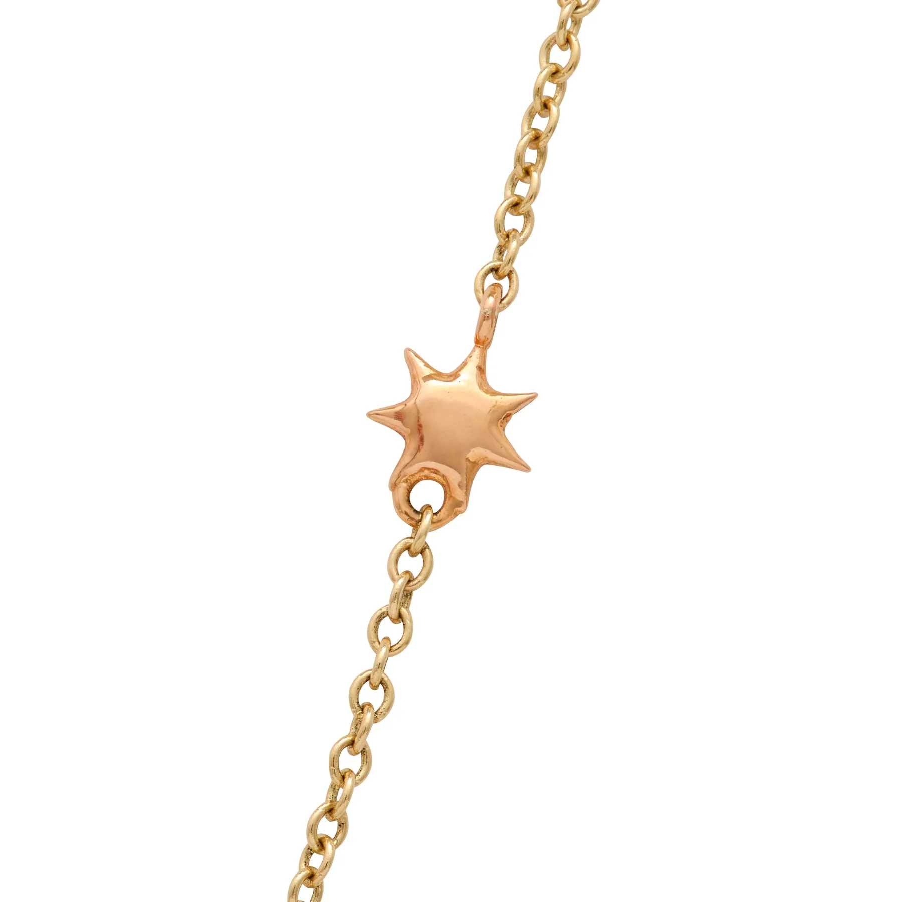 STUDDED STAR CHAIN, YELLOW GOLD 1.5MM