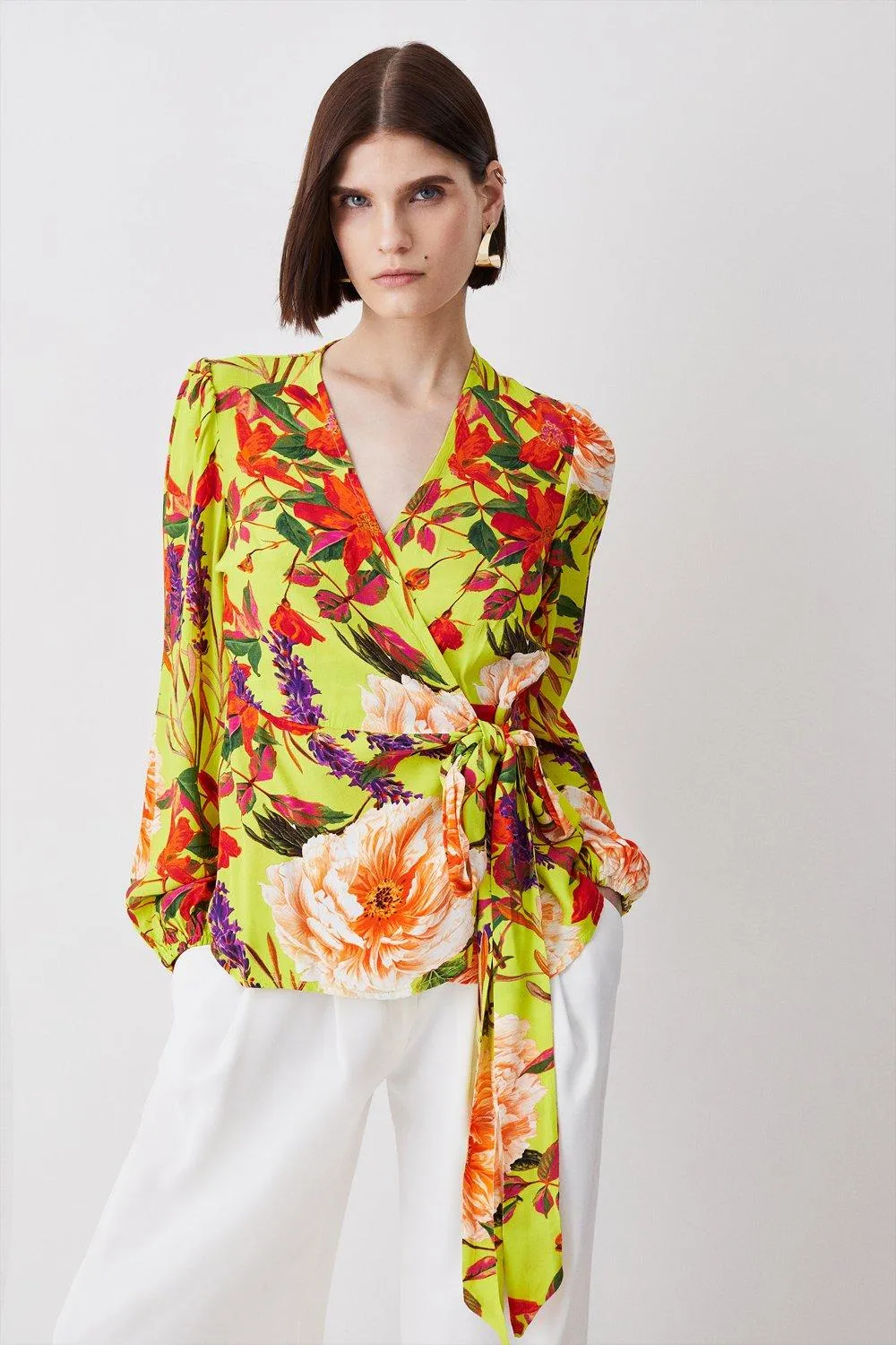 Summer Botanical Wrap Top | Karen Millen