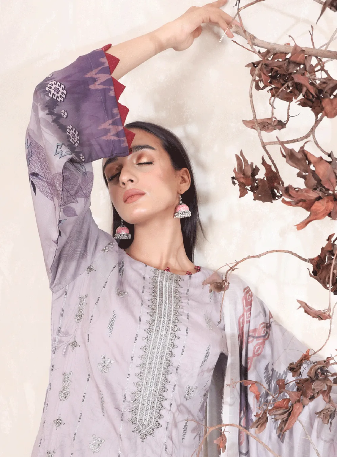 Swarovski Chandi By Alif Embroidered Viscose Unstitched 3 Piece Suit - 04