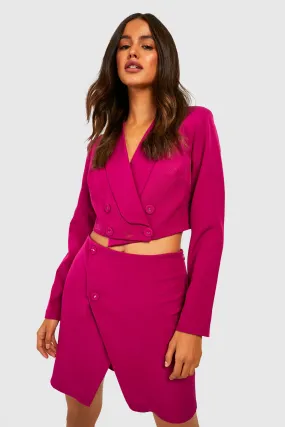 Tailored Double Breasted Cropped Blazer