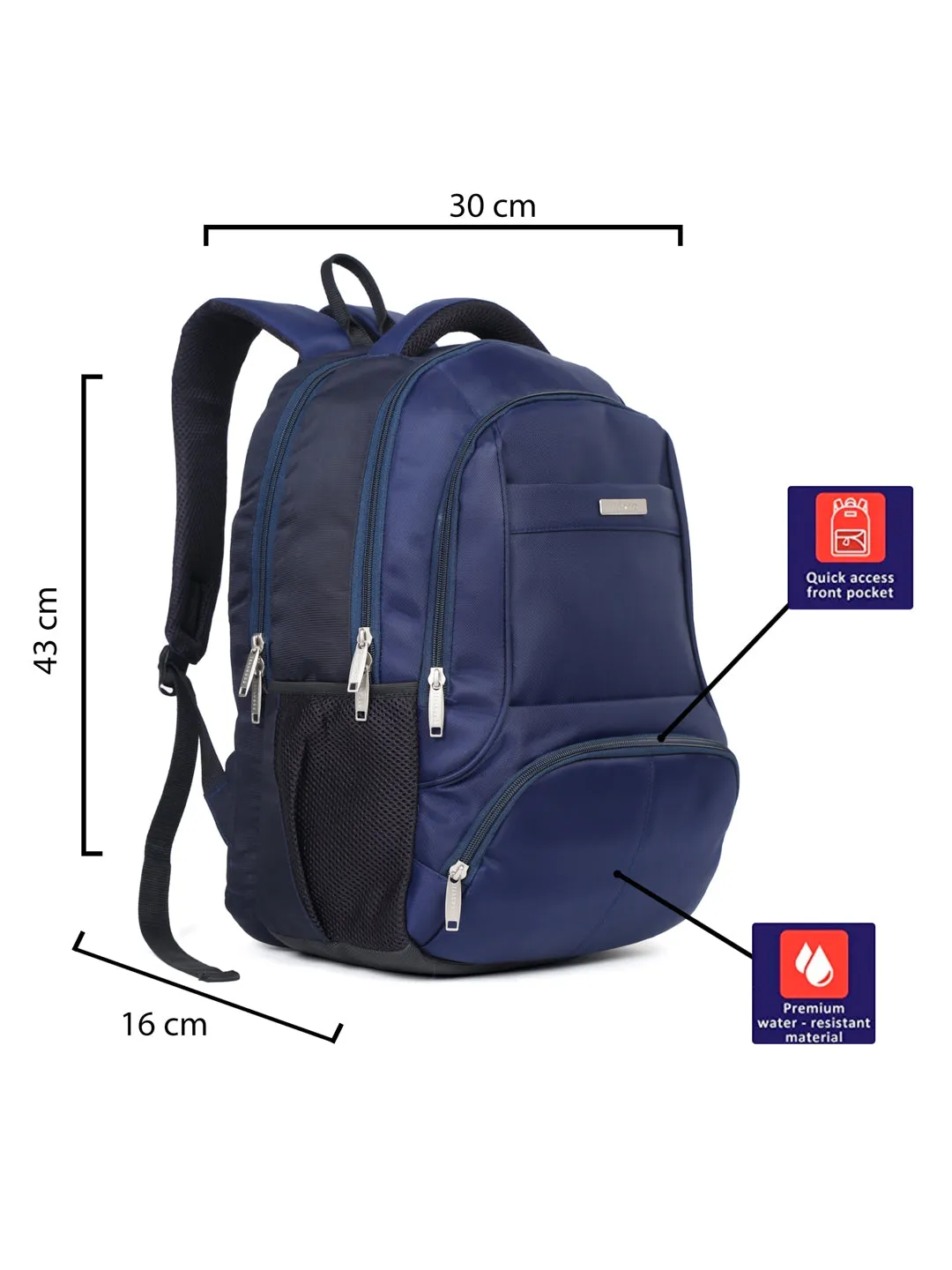 Teakwood Genuine Polyester Backpack - Navy Blue - Clearance sale