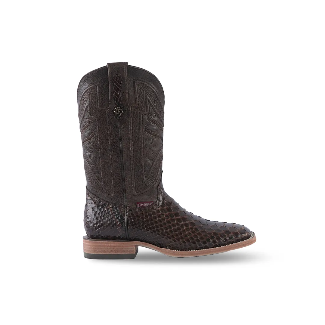 Texas Country Exotic Boot Python Jumbo Cafe PN30