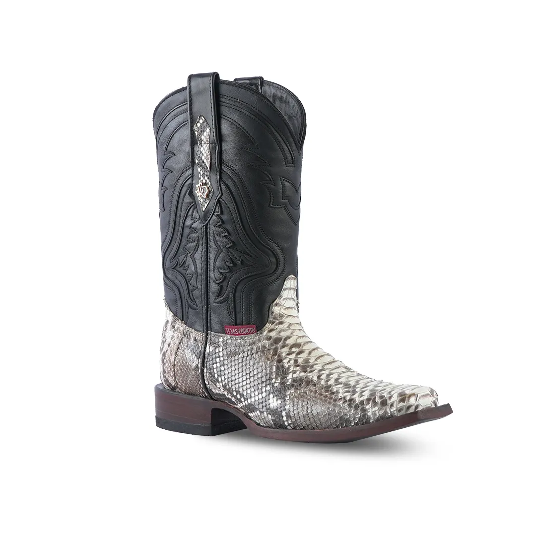 Texas Country Exotic Boot Python Natural Rodeo toe