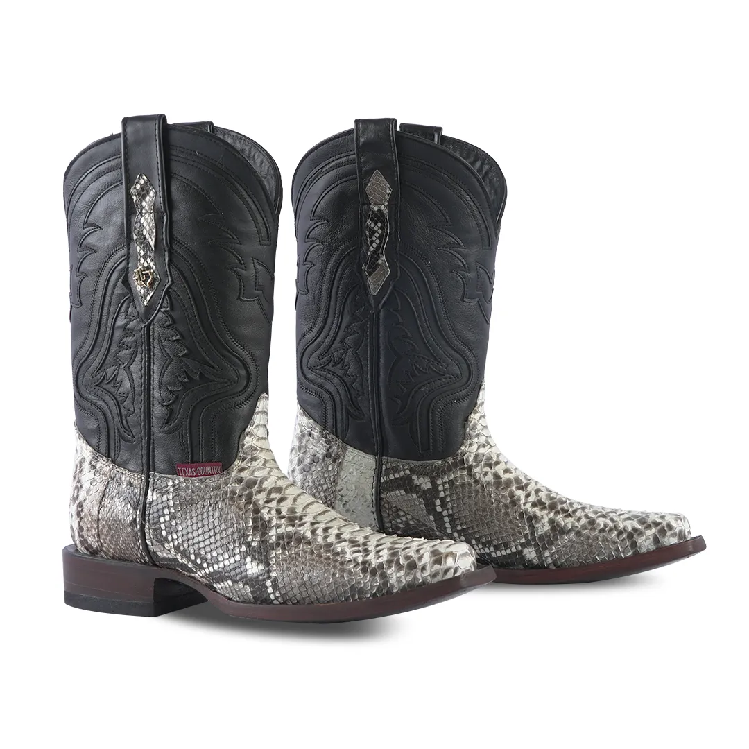 Texas Country Exotic Boot Python Natural Rodeo toe