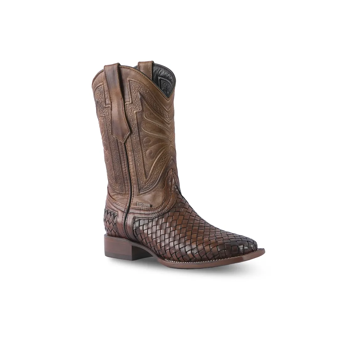 Texas Country Western Boot Bora Nat Camel Square Toe E685