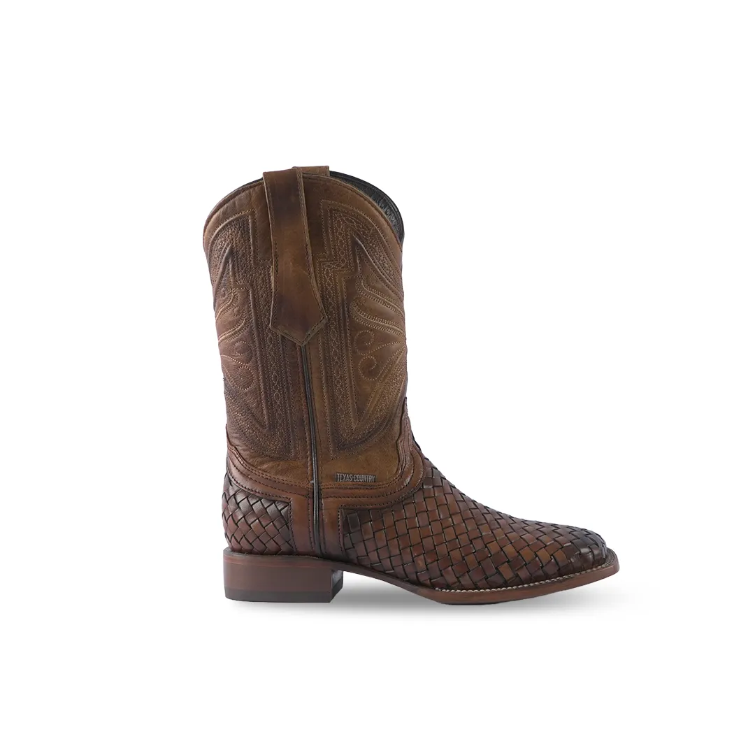 Texas Country Western Boot Bora Nat Camel Square Toe E685