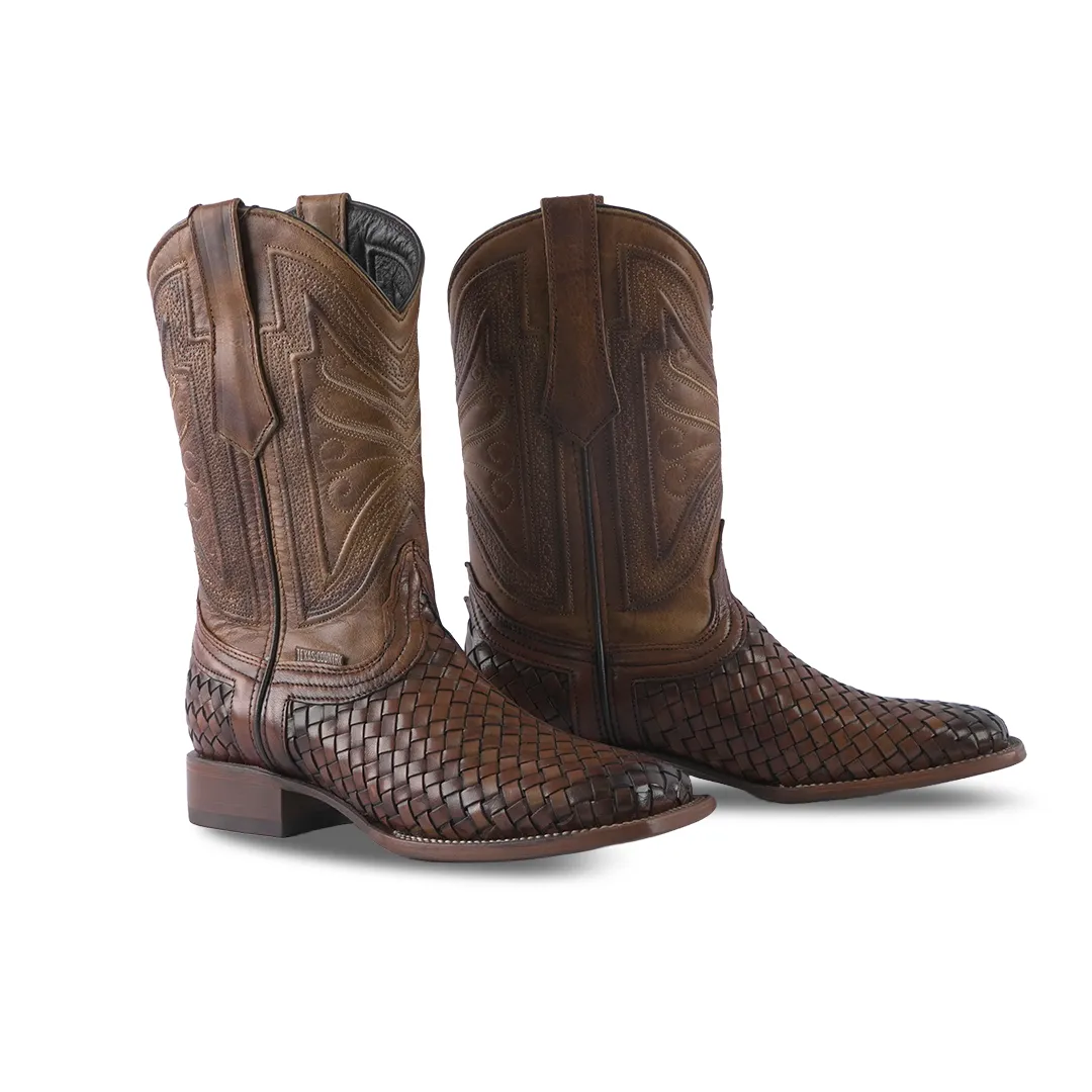 Texas Country Western Boot Bora Nat Camel Square Toe E685