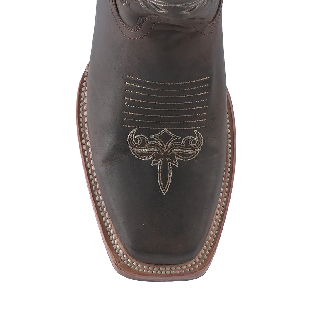 Texas Country Western Boot Fresno Choco Rodeo Toe E587