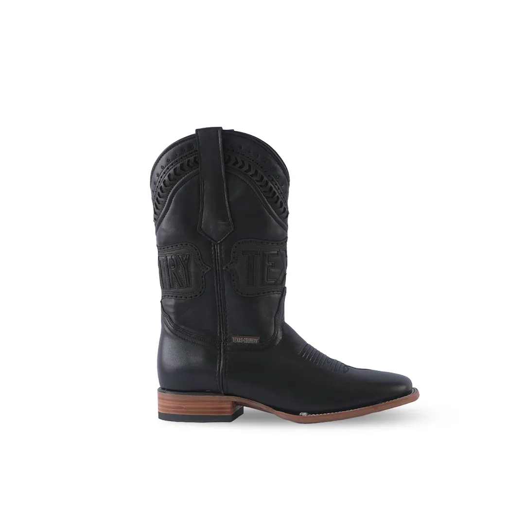 Texas Country Western Boot Mestizo Black Lustrado E669