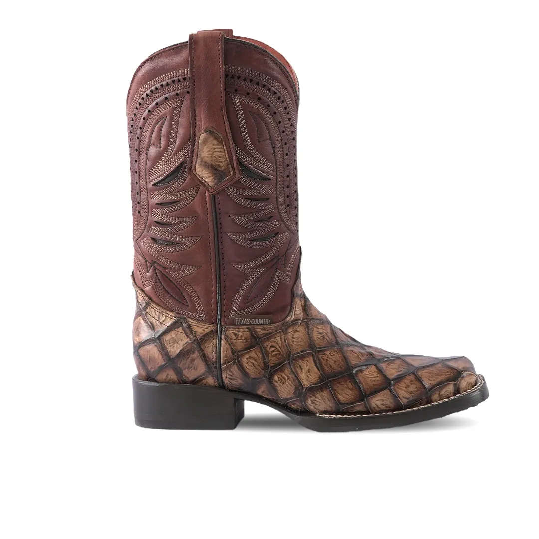 Texas Country Western Boot Pez Piraru Orix Mun Rodeo Toe E687