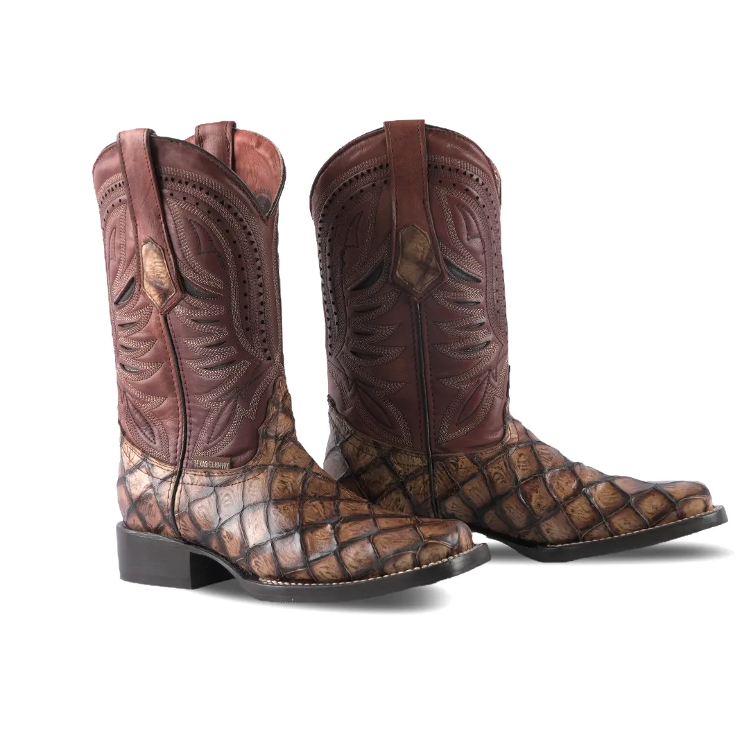 Texas Country Western Boot Pez Piraru Orix Mun Rodeo Toe E687