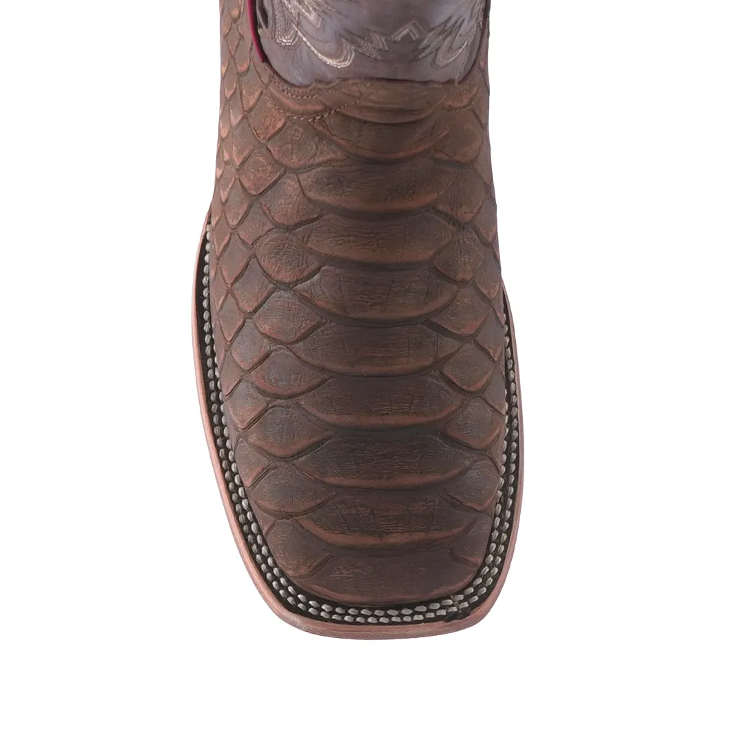 Texas Country Western Boot Python Jumbo Cognac Rustico E684