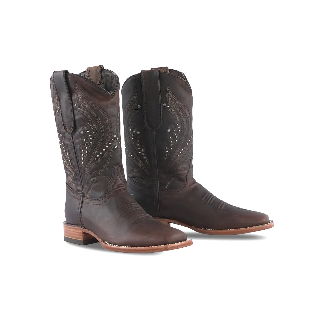 Texas Country Western Womens Boot Mat Choco Square Toe e794