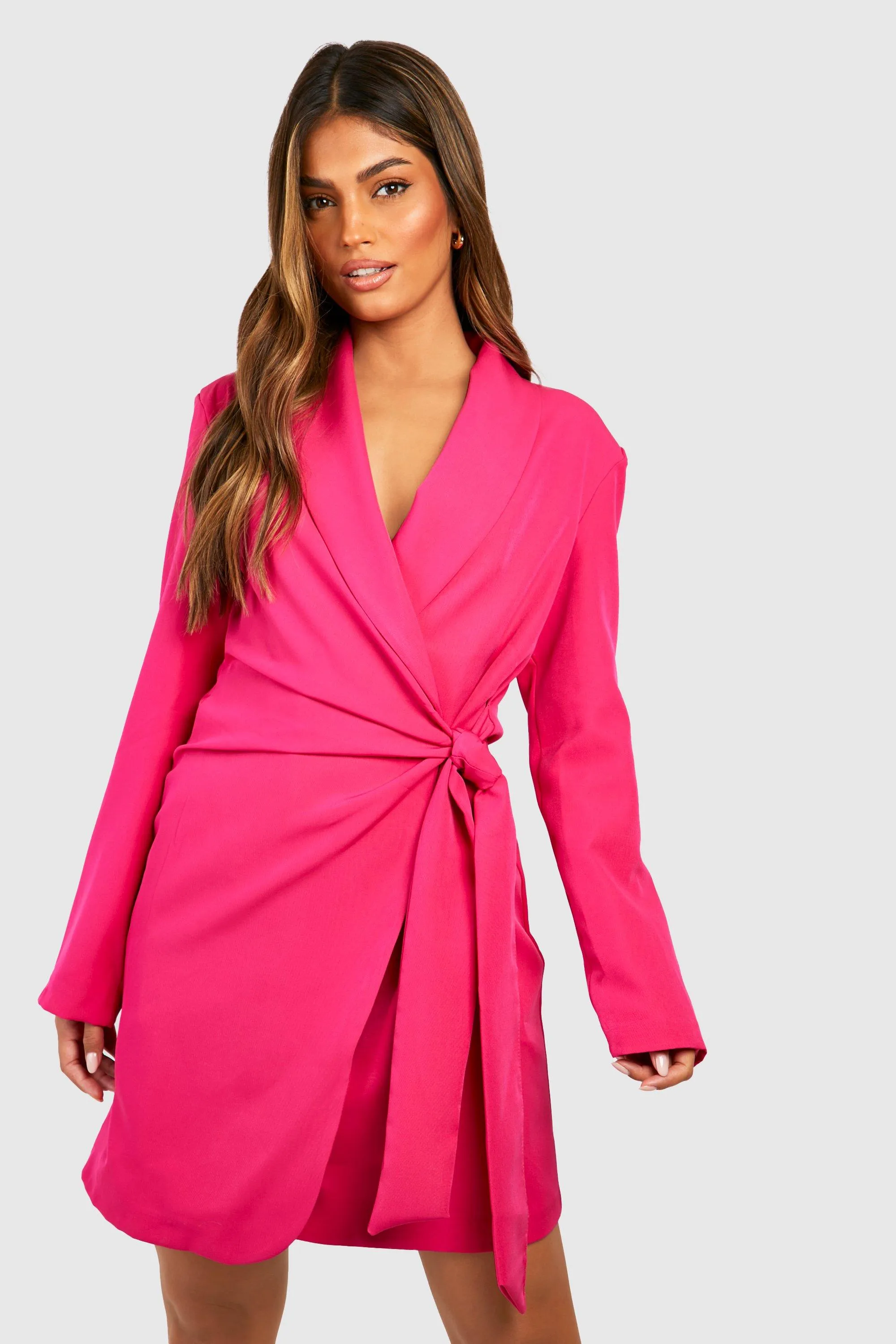 Tie Waist Tailored Blazer Dress