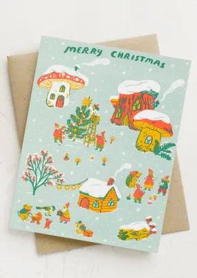 Toadstool Village Christmas Card