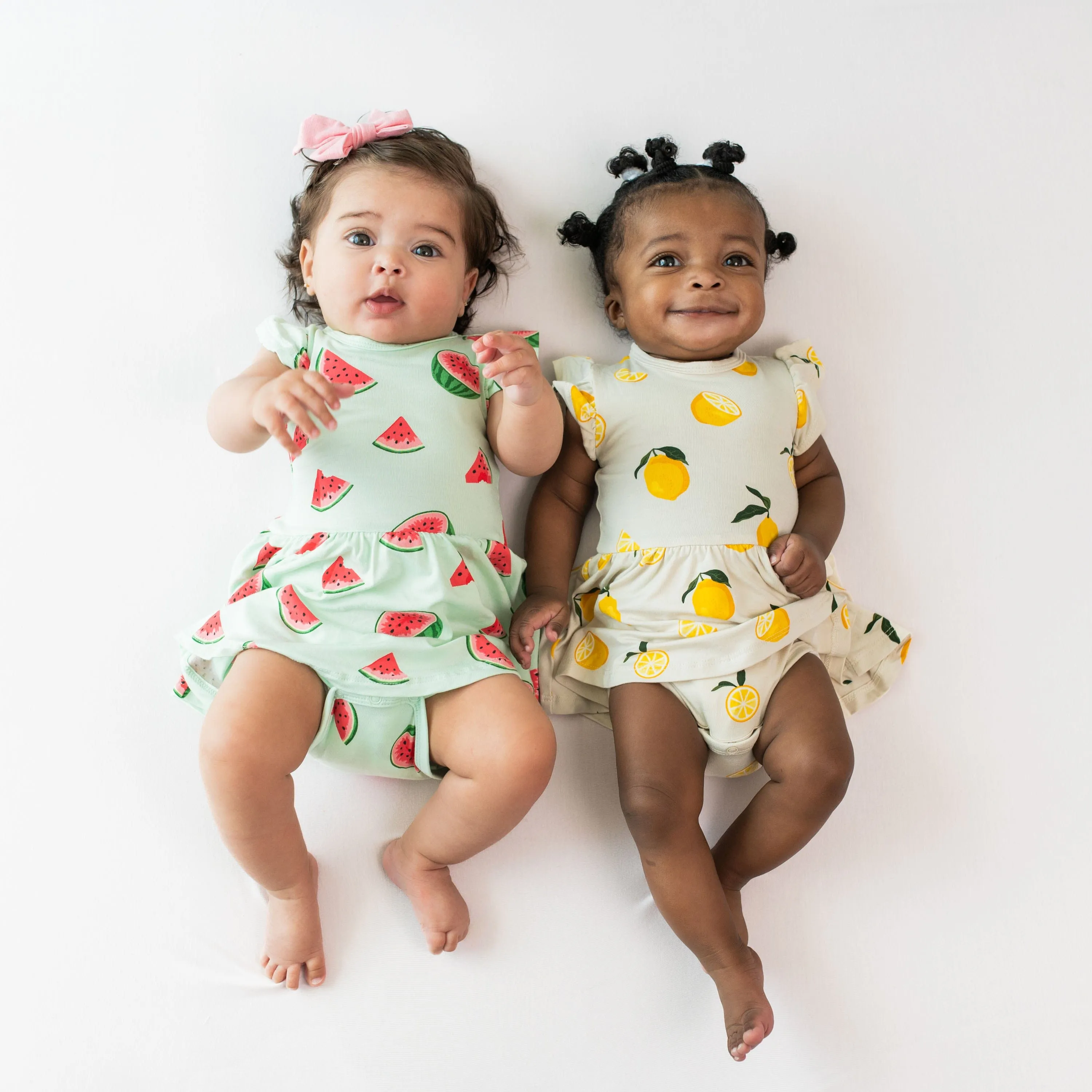 Twirl Bodysuit Dress in Lemon