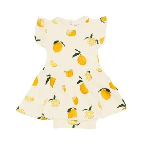 Twirl Bodysuit Dress in Lemon