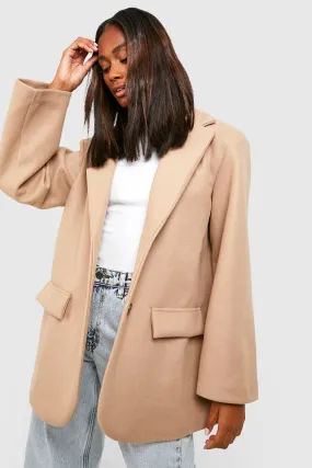 (Ve) Oversized Slouchy Wool Look Blazer