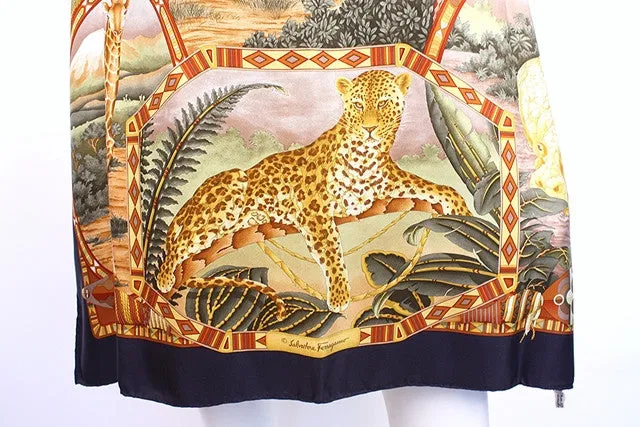 Vintage FERRAGAMO Silk Animal Print Scarf