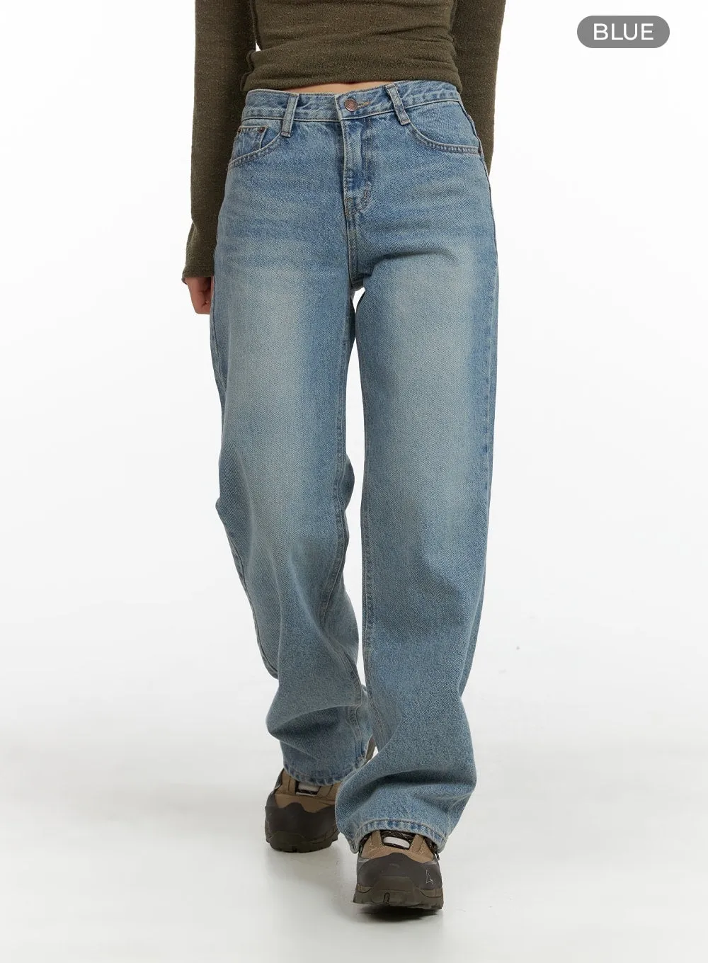 Washed Straight Jeans CM411