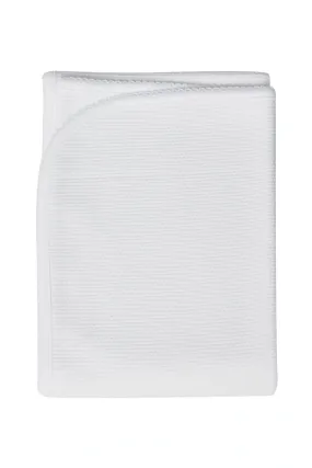 White Bubble Baby Blanket - White Picot Trim