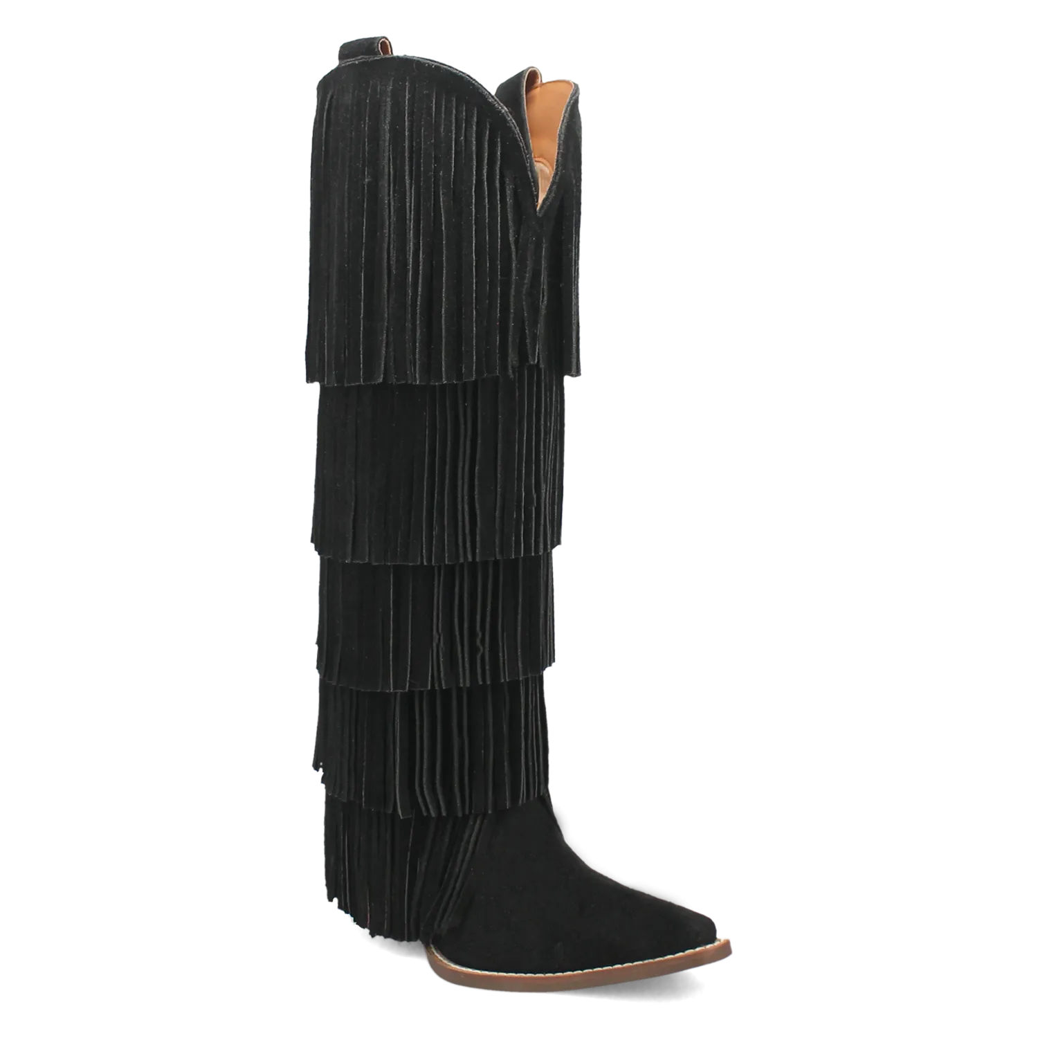 Wild Child Black Suede Leather Fringe Boots (DS) PREORDER SEPTEMBER 2024