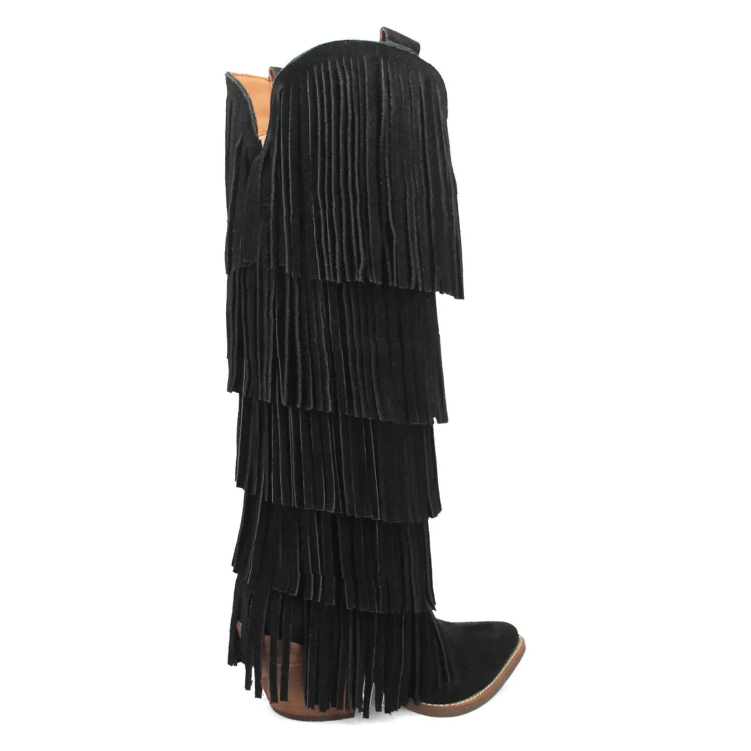 Wild Child Black Suede Leather Fringe Boots (DS) PREORDER SEPTEMBER 2024