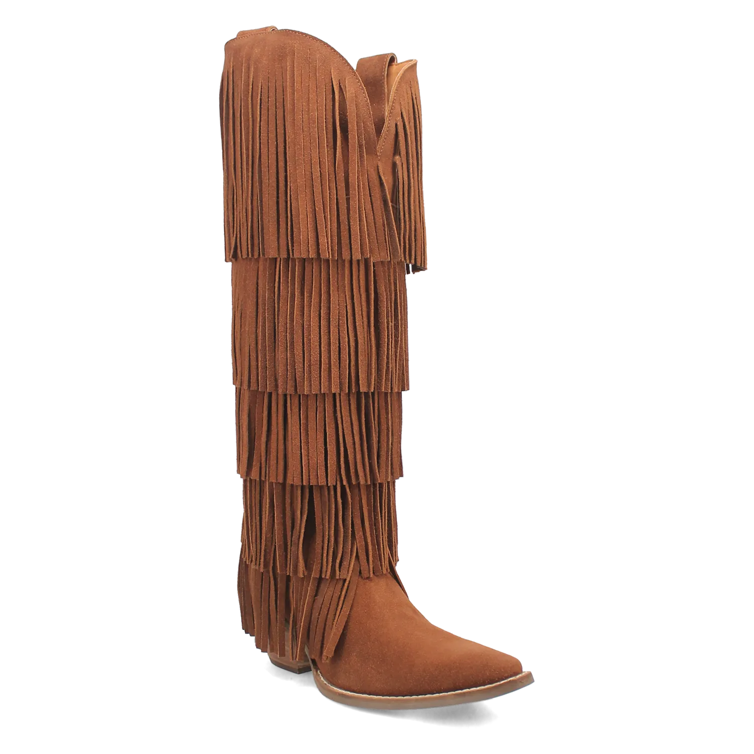 Wild Child Brown Suede Leather Fringe Boots (DS) - PREORDER 2025