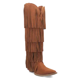 Wild Child Brown Suede Leather Fringe Boots (DS) - PREORDER 2025