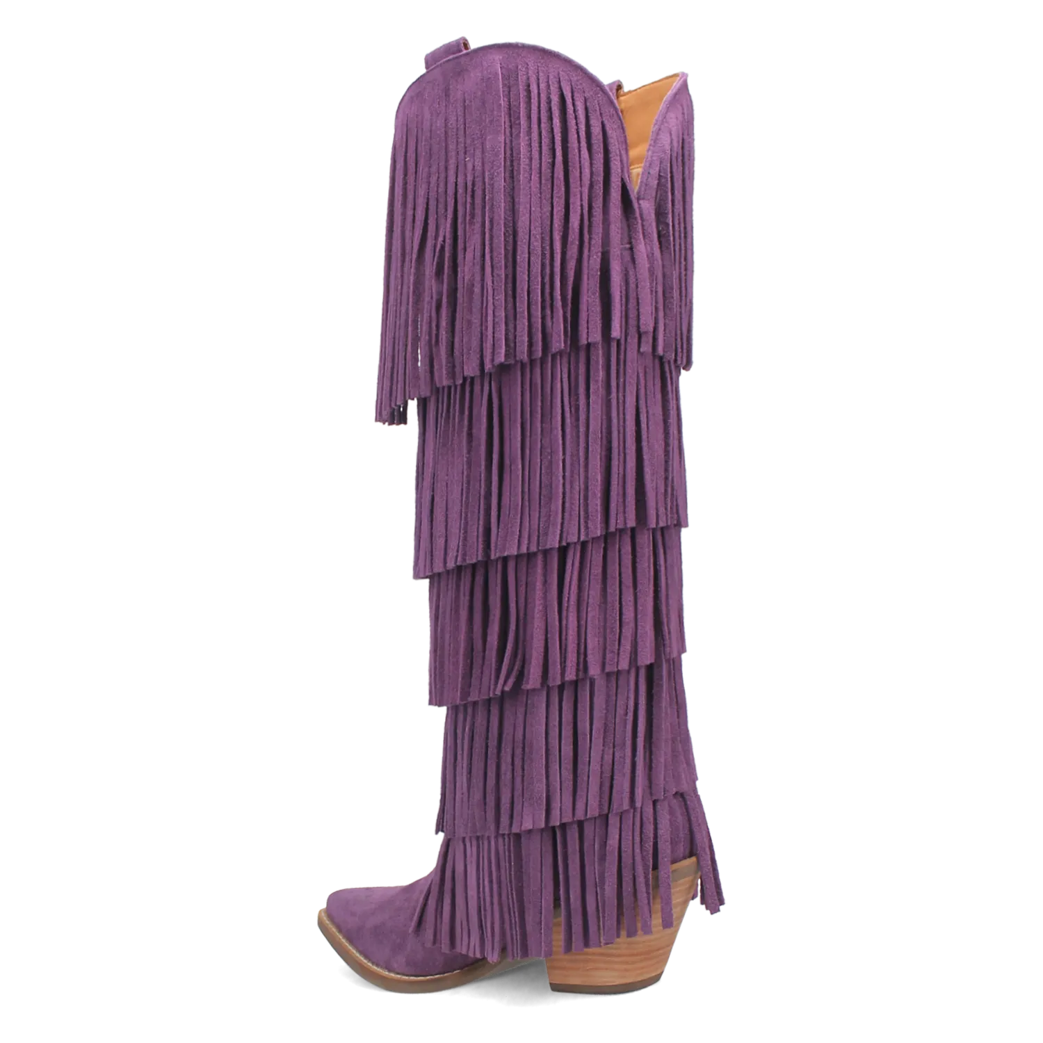 Wild Child Purple Suede Leather Fringe Boots (DS)