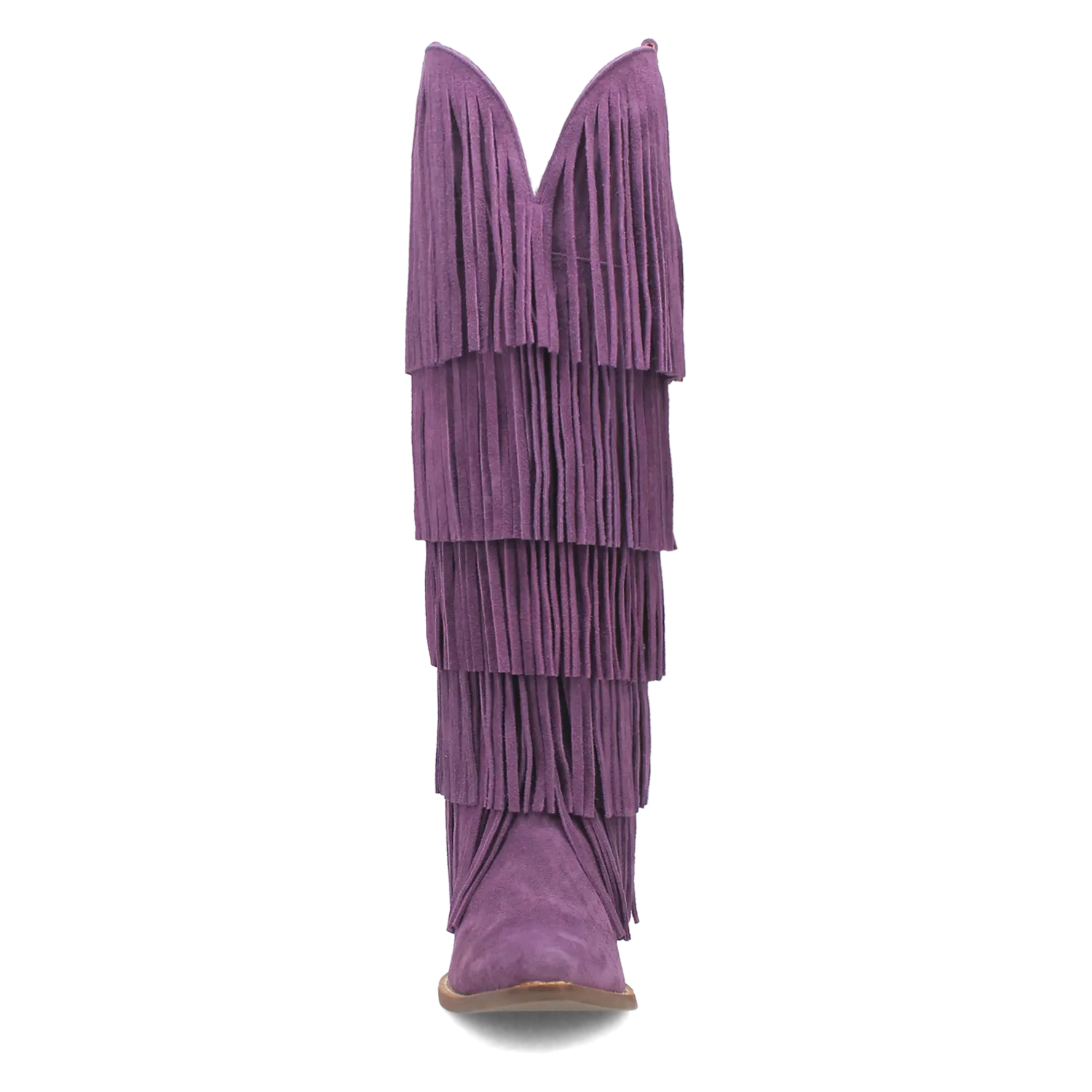 Wild Child Purple Suede Leather Fringe Boots (DS)