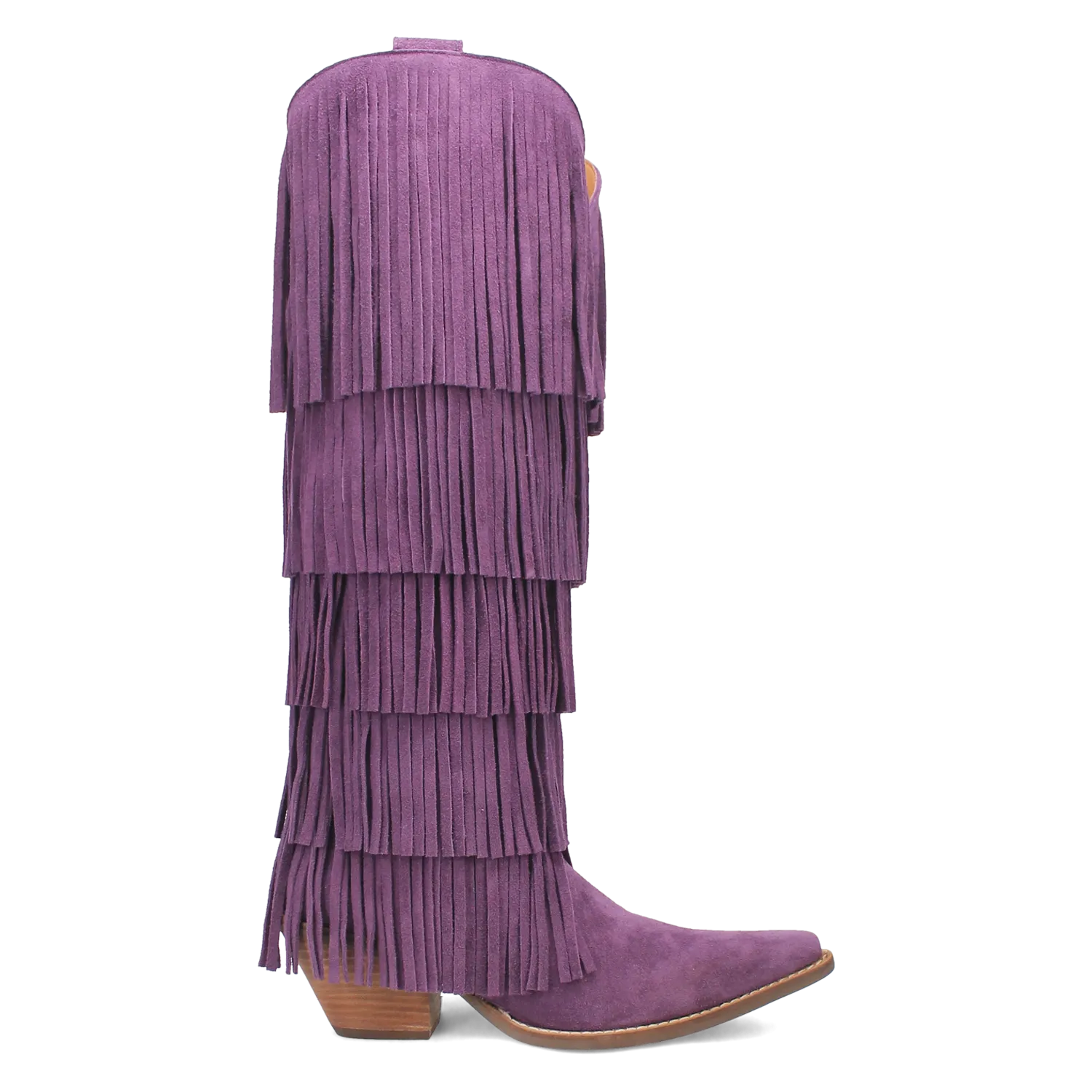 Wild Child Purple Suede Leather Fringe Boots (DS)