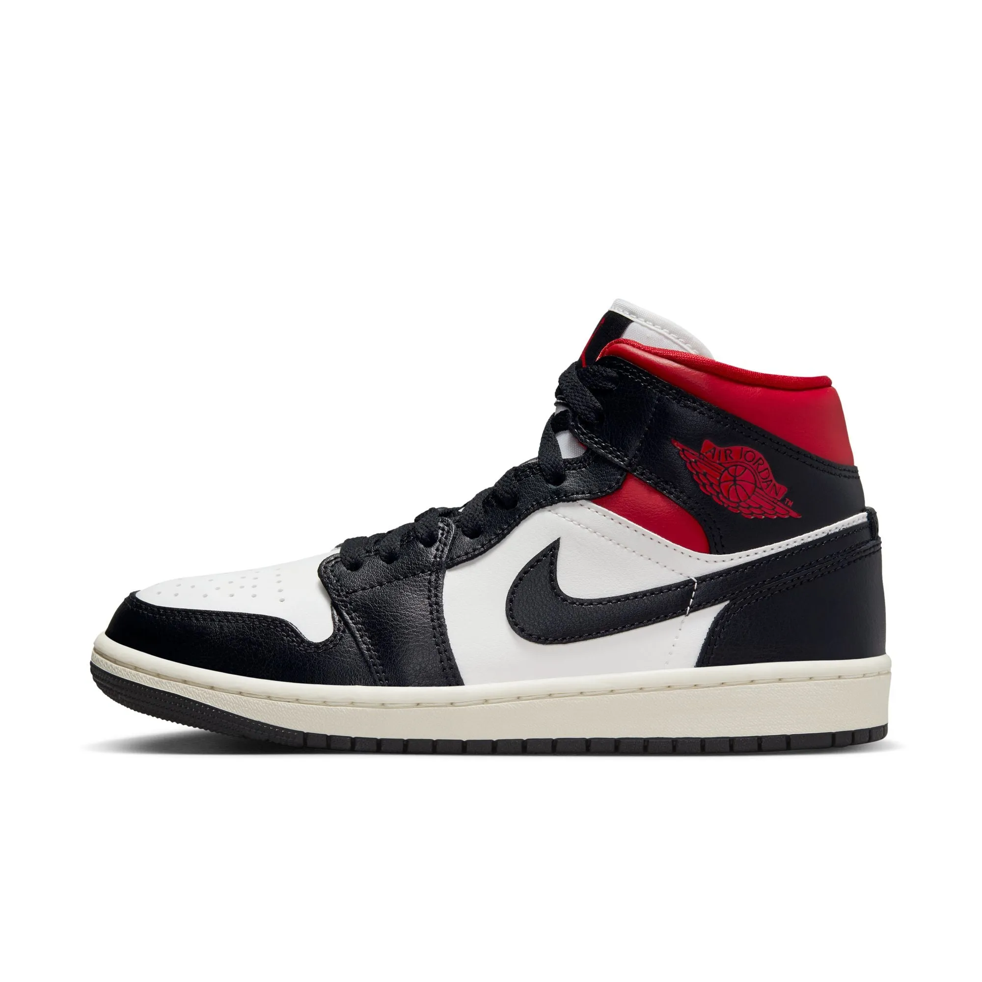 Women's Air Jordan 1 Mid - BLACK/GYM RED-SAIL