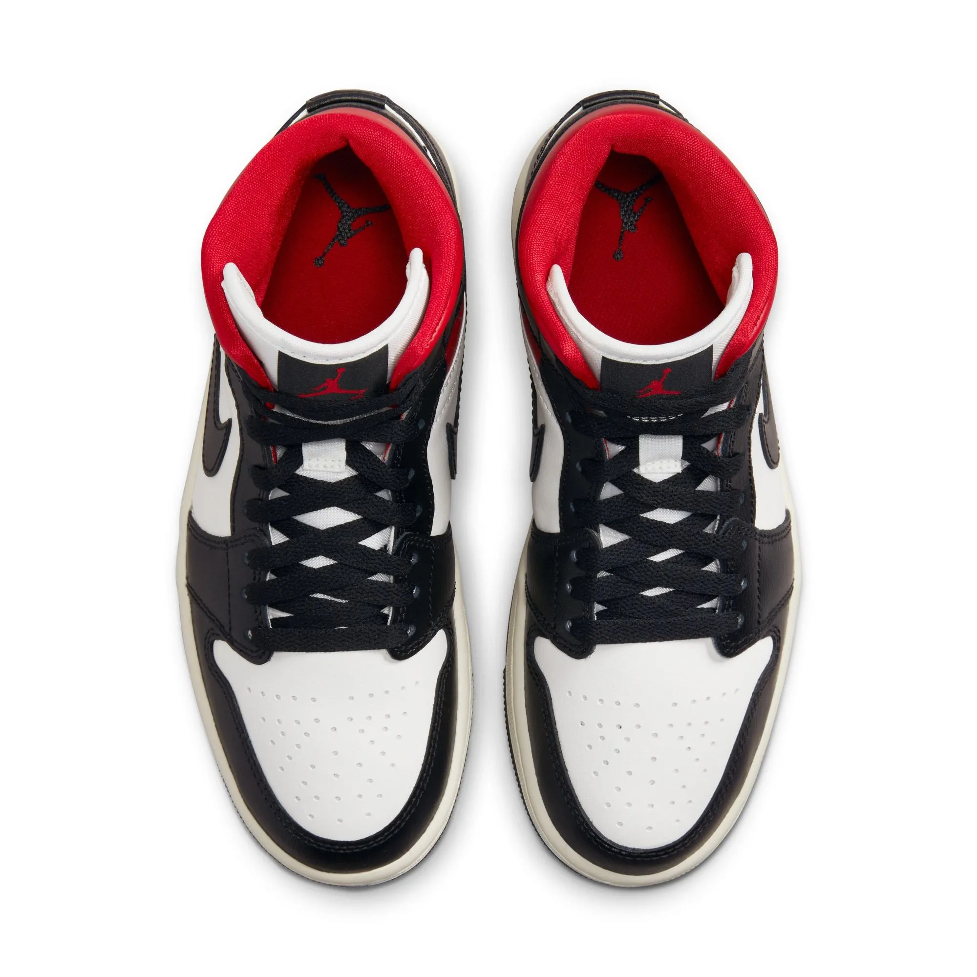 Women's Air Jordan 1 Mid - BLACK/GYM RED-SAIL