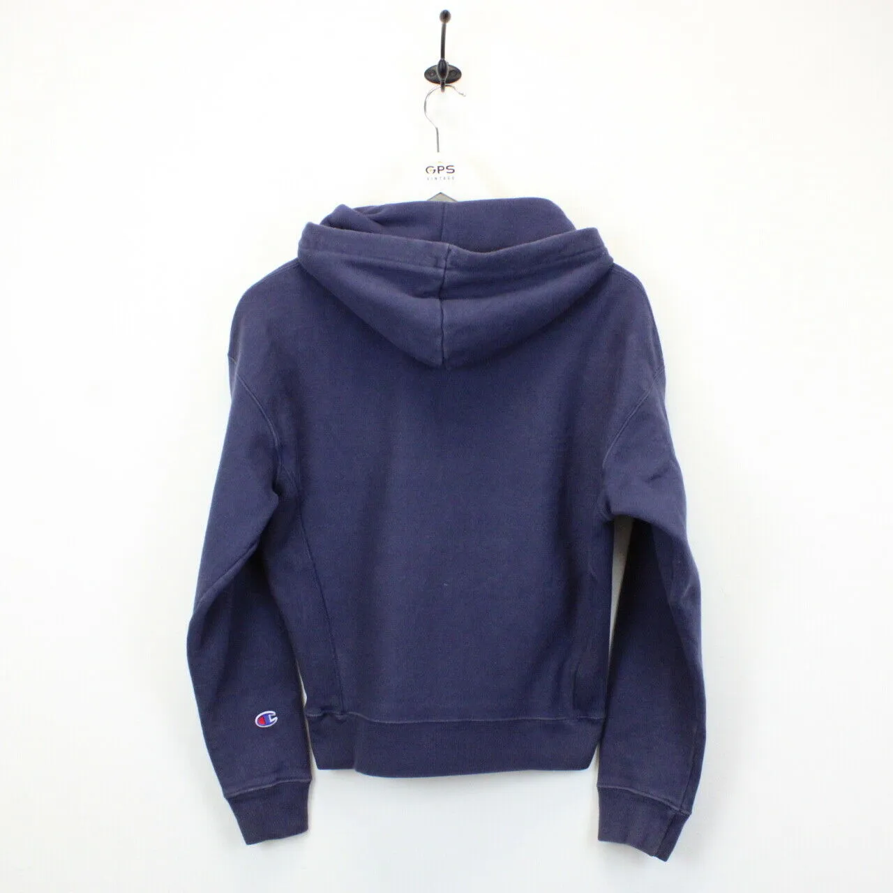 Womens CHAMPION 90s Hoodie Navy Blue | XS