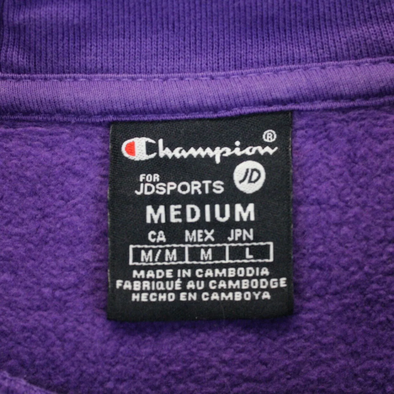 Womens CHAMPION Hoodie Purple | Medium