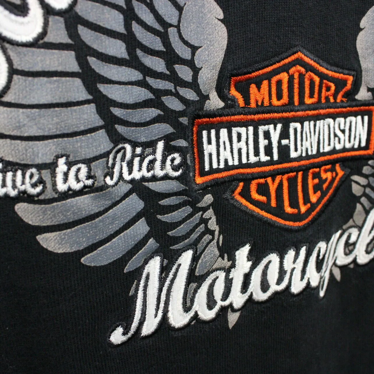 Womens HARLEY DAVIDSON 00s Hoodie Black | Large