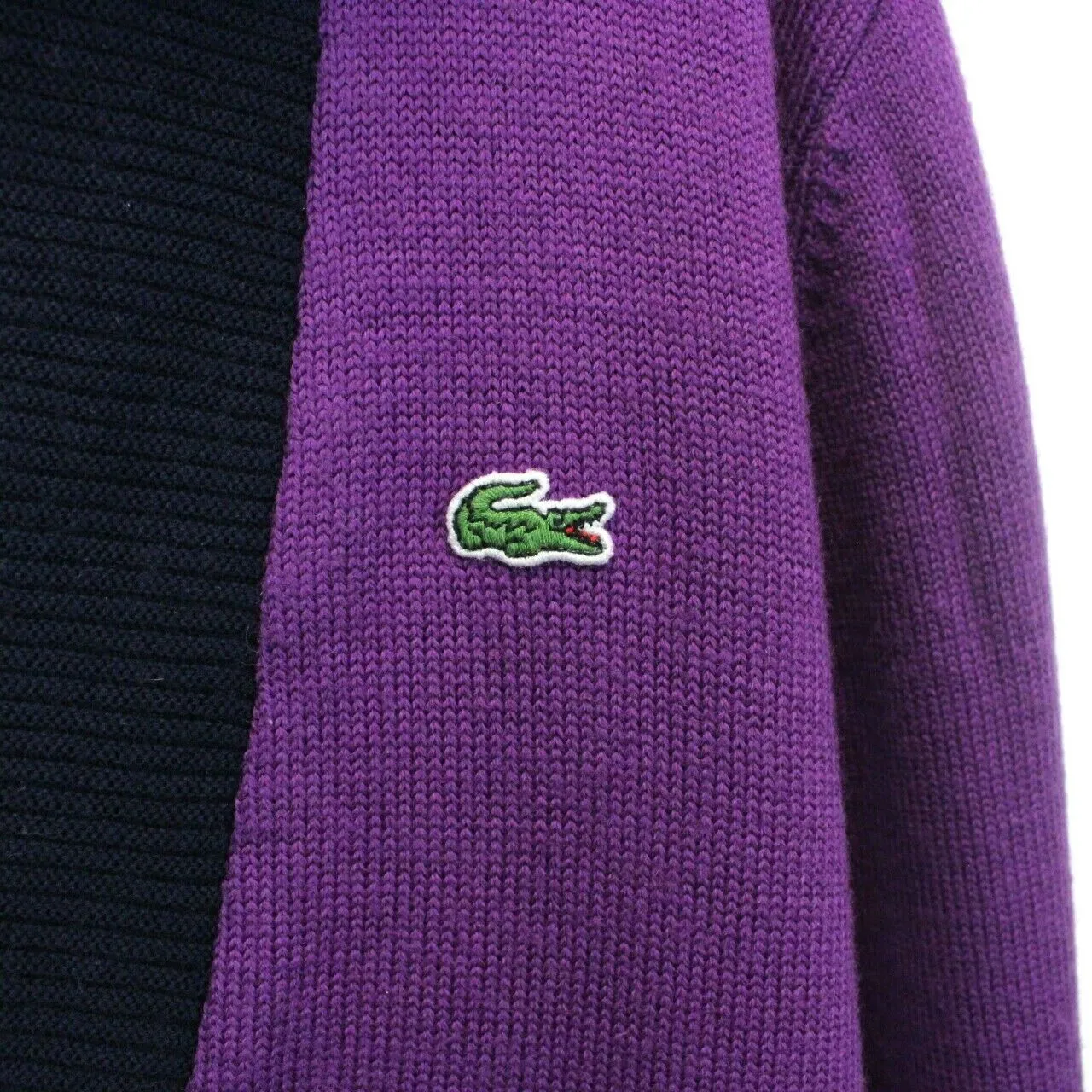 Womens LACOSTE Knit Hoodie Purple | Large