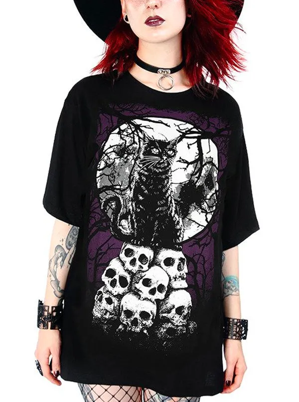 Women's Morbid Cat Oversized Tee 95