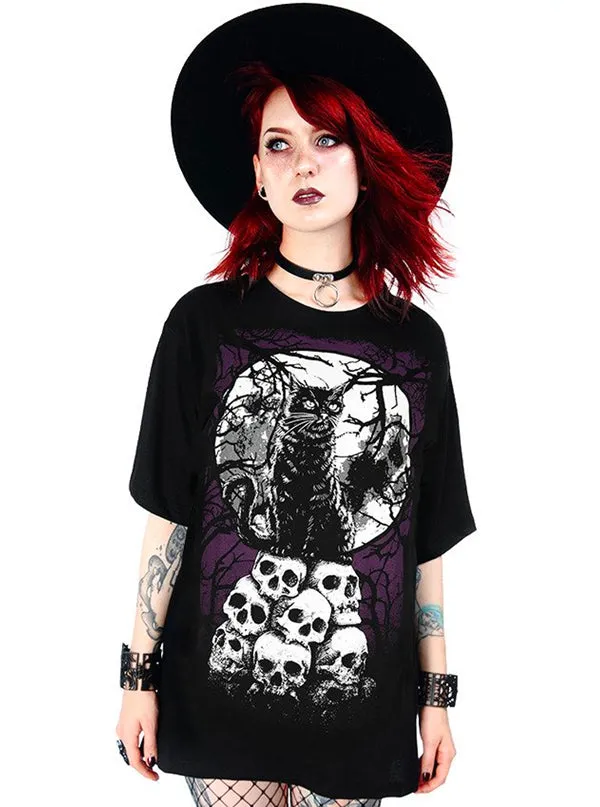 Women's Morbid Cat Oversized Tee 95