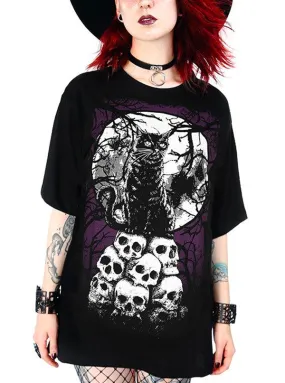 Women's Morbid Cat Oversized Tee 95