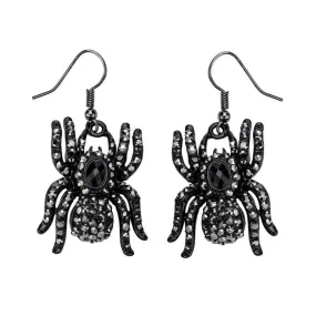 Women's Spider Dangle Crystal Earrings Halloween Jewelry Gifts