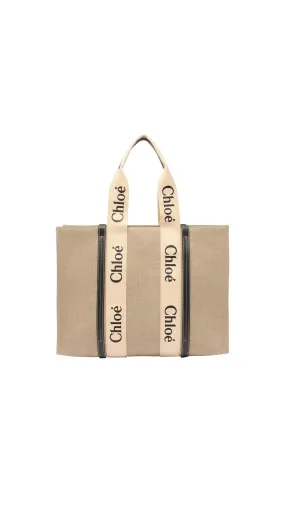 Woody Tote Bag - Beige/Black